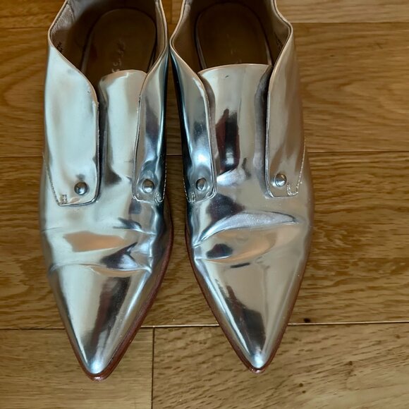 Joe's Jeans metallic silver loafers - Picture 3 of 6